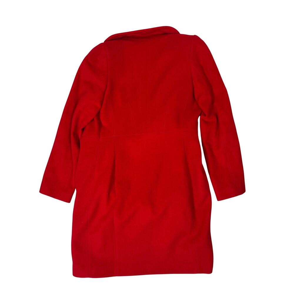 Coast Red Wool Winter Coat Size 8 M Classic Long Trench Overcoat Xhic - Picture 6 of 7